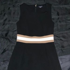 Tommy Hilfiger black dress with white and tan detailing, size 4